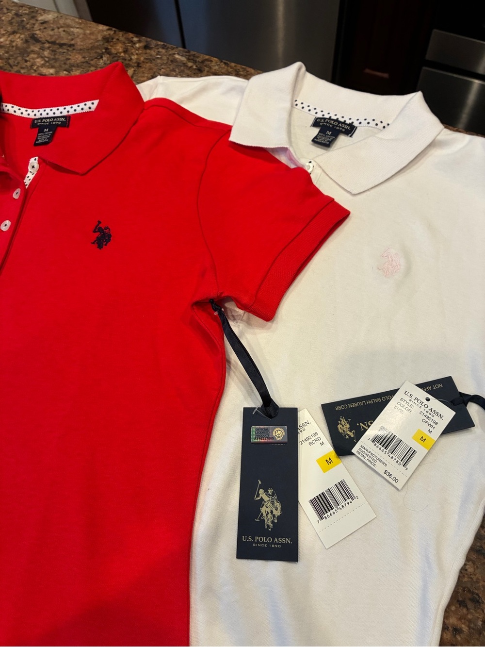 U.S. Polo Assn. Kids' Polo Shirt Set in Red and White